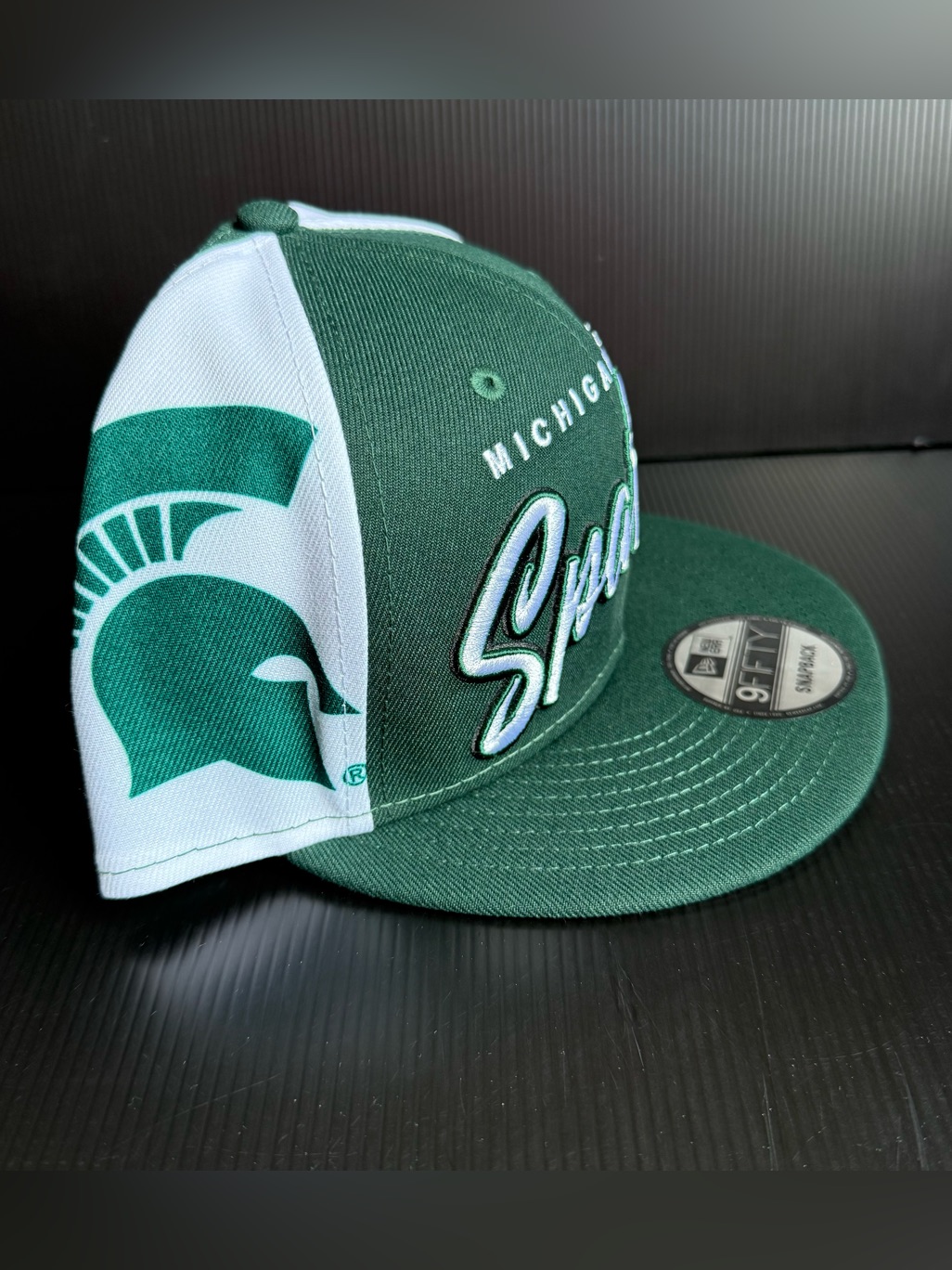 Nwt New Era Michigan State Spartans Green White Team Script Snapback Hat Cap — image 2 of 8